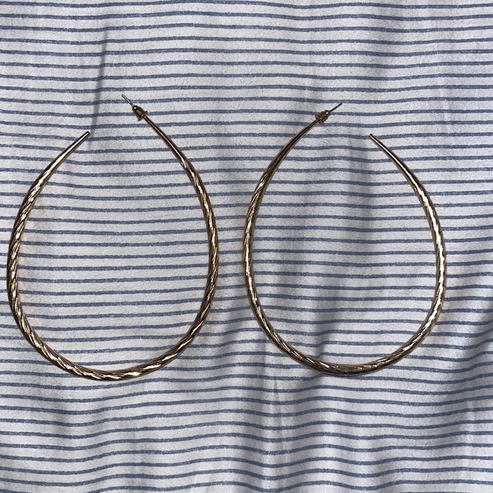 Large, gold, hoop earrings
